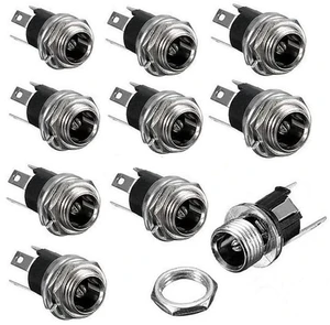 10pcs DC Power Supply Jack Socket Female Panel Mount Connector 3-Pin 5.5 x 2.1mm 10pcs DC Power Supply Jack Socket Female Panel Mount Connector 3-Pin 5.5 x 2.1mm