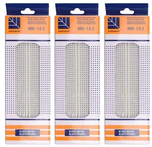 3pcs MB-102 Breadboard 830 Point Solderless Prototype PCB Board DIY Kit for Ardu 3pcs MB-102 Breadboard 830 Point Solderless Prototype PCB Board DIY Kit for Ardu