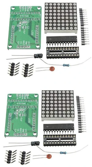 2pcs MAX7219 8 * 8 Dot Matrix Module DIY Kit MAX7219 8x8 Common Cathode LED Dot 2pcs MAX7219 8 * 8 Dot Matrix Module DIY Kit MAX7219 8x8 Common Cathode LED Dot