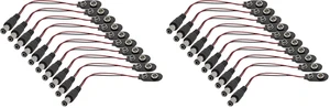10pcs 9V Battery Clips 9 Volt I-Type Snap-on Leather Battery Buckle Connector wi 10pcs 9V Battery Clips 9 Volt I-Type Snap-on Leather Battery Buckle Connector wi