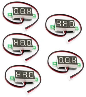 5pcs Voltage Meter 3 Wire 0.36" DC 0~30V Digital Voltmeter Gauge Tester Red LED 5pcs Voltage Meter 3 Wire 0.36" DC 0~30V Digital Voltmeter Gauge Tester Red LED