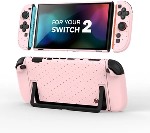 Protective Case Set for Switch 2, Cute Polka Dot Full Cover Case with Back Shell Protective Case Set for Switch 2, Cute Polka Dot Full Cover Case with Back Shell