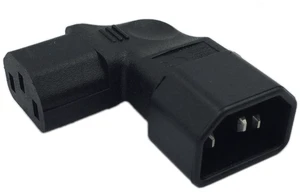 Right Angle IEC 320 C14 3 Pin Male to C13 Female PDU PSU UPS Power Extension Ada Right Angle IEC 320 C14 3 Pin Male to C13 Female PDU PSU UPS Power Extension Ada
