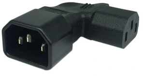 Left Angle IEC 320 C14 3 Pin Male to C13 Female PDU PSU UPS Power Extension Adap Left Angle IEC 320 C14 3 Pin Male to C13 Female PDU PSU UPS Power Extension Adap