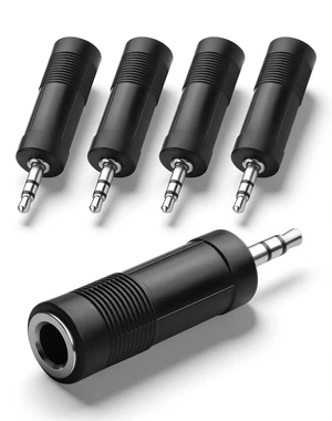6.5mm to 3.5mm Adapter, 3.5 mm(1/8'') 3 Pole Plug Male to 6.35 mm (1/4'') Jack F 6.5mm to 3.5mm Adapter, 3.5 mm(1/8'') 3 Pole Plug Male to 6.35 mm (1/4'') Jack F