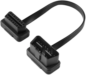 1FT 0.3M OBDII OBD2 Right Angle 16 Pin Male to Female Extension Cable, OBDII Sca 1FT 0.3M OBDII OBD2 Right Angle 16 Pin Male to Female Extension Cable, OBDII Sca