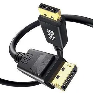 DisplayPort 2.1 Cable 16.4FT (5M), 80Gbps DP Cable, 16K@60Hz, 8K@165Hz, 4K@240Hz, UHBR20, HDR, G-Sync & FreeSync Compatible, 24K Gold-Plated, Braided DisplayPort Cable for Gaming Monitor, PC DisplayPort 2.1 Cable 16.4FT (5M), 80Gbps DP Cable, 16K@60Hz, 8K@165Hz, 4K@240Hz, UHBR20, HDR, G-Sync & FreeSync Compatible, 24K Gold-Plated, Braided DisplayPort Cable for Gaming Monitor, PC