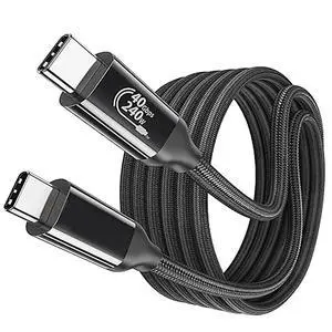 USB4 Type-C Cable 6.6FT (2M), 40Gbps High Speed USB C Cable, 240W PD Fast Charging, 8K@60Hz / Dual 4K@60Hz MST Support, 4K@144Hz, Thunderbolt 4 Compatible, for Docking Station, Monitor, Laptop USB4 Type-C Cable 6.6FT (2M), 40Gbps High Speed USB C Cable, 240W PD Fast Charging, 8K@60Hz / Dual 4K@60Hz MST Support, 4K@144Hz, Thunderbolt 4 Compatible, for Docking Station, Monitor, Laptop