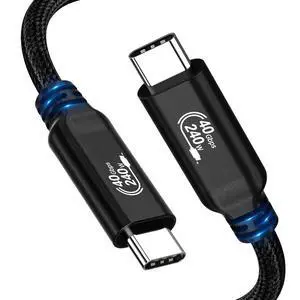 USB4 Cable 6.6FT (2M), 80Gbps High Speed USB C Cable, Thunderbolt 4 / 5 Compatible, Up to 120Gbps Boost Mode, Dual 8K Video or Dual 4K@60Hz, 40Gbps Data Transfer, Braided USB C Cable for Docking Stati USB4 Cable 6.6FT (2M), 80Gbps High Speed USB C Cable, Thunderbolt 4 / 5 Compatible, Up to 120Gbps Boost Mode, Dual 8K Video or Dual 4K@60Hz, 40Gbps Data Transfer, Braided USB C Cable for Docking Stati