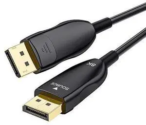 Active Optical DisplayPort 2.1 Cable 16.4FT (5M), Fiber Optic DP Cable, 54Gbps UHBR13.5, 8K@60Hz, 4K@240Hz, HBR3 Compatible, HDR, DSC, G-Sync & FreeSync Gaming DisplayPort Cable for Monitor & PC Active Optical DisplayPort 2.1 Cable 16.4FT (5M), Fiber Optic DP Cable, 54Gbps UHBR13.5, 8K@60Hz, 4K@240Hz, HBR3 Compatible, HDR, DSC, G-Sync & FreeSync Gaming DisplayPort Cable for Monitor & PC