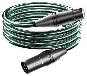 XLR Cable, Pro-Grade Balanced Audio Cord with 21AWG Silver-Plated Copper, Shielding 95% tinned Copper,Male to Female for Studio, Mixer, Mic, 4.9 Feet, Green XLR Cable, Pro-Grade Balanced Audio Cord with 21AWG Silver-Plated Copper, Shielding 95% tinned Copper,Male to Female for Studio, Mixer, Mic, 4.9 Feet, Green
