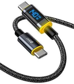 140W USB C to USB C Cable with Display, Magline USB C Cable Nylon 4ft Type C Fast Charging Cable Cord Compatible with iPhone 15 Pro Max, Galaxy, MacBook Pro/Air, iPad Pro/Air, Pixel and More 140W USB C to USB C Cable with Display, Magline USB C Cable Nylon 4ft Type C Fast Charging Cable Cord Compatible with iPhone 15 Pro Max, Galaxy, MacBook Pro/Air, iPad Pro/Air, Pixel and More