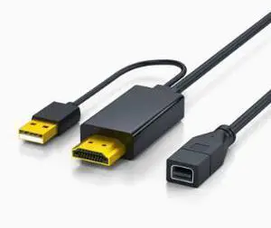 HDMI to Mini DisplayPort Adapter 3.3FT (1M), HDMI Male to Mini DP Female Converter with USB Power Cable, 4K@30Hz Video Adapter for Laptop, PC, Monitor, Projector & Mini DisplayPort Display HDMI to Mini DisplayPort Adapter 3.3FT (1M), HDMI Male to Mini DP Female Converter with USB Power Cable, 4K@30Hz Video Adapter for Laptop, PC, Monitor, Projector & Mini DisplayPort Display