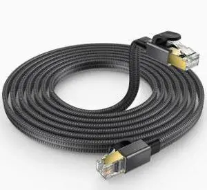 Cat 8 Ethernet Cable 16.4FT (5M), Flat 40Gbps High Speed Network Cable, 2000MHz Bandwidth RJ45 LAN Cable with Gold-Plated Connectors, Braided Jacket for Gaming PC, Router, Modem & Switch Cat 8 Ethernet Cable 16.4FT (5M), Flat 40Gbps High Speed Network Cable, 2000MHz Bandwidth RJ45 LAN Cable with Gold-Plated Connectors, Braided Jacket for Gaming PC, Router, Modem & Switch