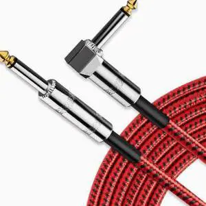 6.35mm Audio Cable 16.4FT (5M), 1/4 Inch TS Male to Male Instrument Cable, Stereo Audio Connection Cable for Amplifier, Speaker, Mixer, Guitar, Recording & Studio Equipment Red 6.35mm Audio Cable 16.4FT (5M), 1/4 Inch TS Male to Male Instrument Cable, Stereo Audio Connection Cable for Amplifier, Speaker, Mixer, Guitar, Recording & Studio Equipment Red