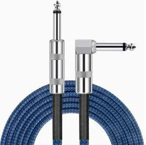 6.35mm Audio Cable 16.4FT (5M), 1/4 Inch TS Male to Male Instrument Cable, Stereo Audio Connection Cable for Amplifier, Speaker, Mixer, Guitar, Recording & Studio Equipment Blue 6.35mm Audio Cable 16.4FT (5M), 1/4 Inch TS Male to Male Instrument Cable, Stereo Audio Connection Cable for Amplifier, Speaker, Mixer, Guitar, Recording & Studio Equipment Blue
