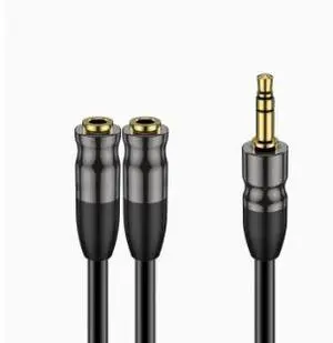 3.5mm Audio Splitter Cable 0.8FT (0.25M), Male to Dual Female AUX Adapter, Headphone Y Splitter Cable with Gold-Plated Connector for Headphones, Earbuds, Speakers & Mobile Devices 3.5mm Audio Splitter Cable 0.8FT (0.25M), Male to Dual Female AUX Adapter, Headphone Y Splitter Cable with Gold-Plated Connector for Headphones, Earbuds, Speakers & Mobile Devices