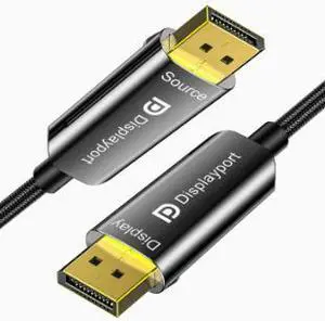 Fiber Optic DisplayPort 1.4 Cable 32.8FT (10M), 8K Ultra HD DP Cable Supports 8K@60Hz, 4K@144Hz/165Hz, Gold-Plated Connector for Gaming PC, GPU, Monitor & Display Fiber Optic DisplayPort 1.4 Cable 32.8FT (10M), 8K Ultra HD DP Cable Supports 8K@60Hz, 4K@144Hz/165Hz, Gold-Plated Connector for Gaming PC, GPU, Monitor & Display