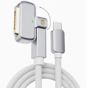 USB-C to MagSafe 3 Cable 6.6FT (2M), 140W PD Fast Charging Cable with Rotatable Magnetic Connector for MacBook Pro Laptop, Compatible with USB-C Power Adapter USB-C to MagSafe 3 Cable 6.6FT (2M), 140W PD Fast Charging Cable with Rotatable Magnetic Connector for MacBook Pro Laptop, Compatible with USB-C Power Adapter