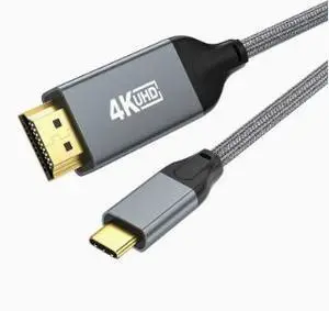 USB-C to HDMI Adapter Cable 10FT (3M), 4K@60Hz Video Converter Cable with Aluminum Alloy Shell, Braided Jacket for Laptop, Phone, Tablet & Monitor USB-C to HDMI Adapter Cable 10FT (3M), 4K@60Hz Video Converter Cable with Aluminum Alloy Shell, Braided Jacket for Laptop, Phone, Tablet & Monitor