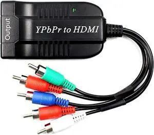 Male Component to HDMI Converter, 5RCA Component RGB YPbPr to HDMI Converter Supports 1080P Male Component to HDMI Converter, 5RCA Component RGB YPbPr to HDMI Converter Supports 1080P