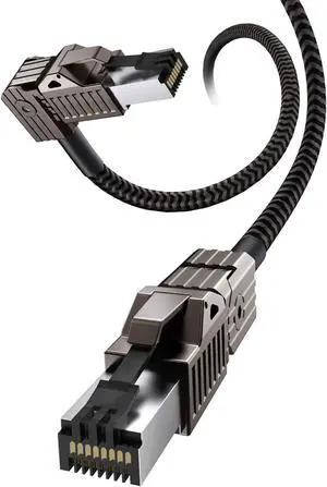 CAT8 Ethernet Cable, Hagibis 360° LAN Network Cable with Zinc Alloy RJ45, Braided 24AWG 40Gbps 2000Mhz Patch Cord High Speed for Gaming, PS4, Xbox, Modem, Router, PC, Laptop CAT8 Ethernet Cable, Hagibis 360° LAN Network Cable with Zinc Alloy RJ45, Braided 24AWG 40Gbps 2000Mhz Patch Cord High Speed for Gaming, PS4, Xbox, Modem, Router, PC, Laptop