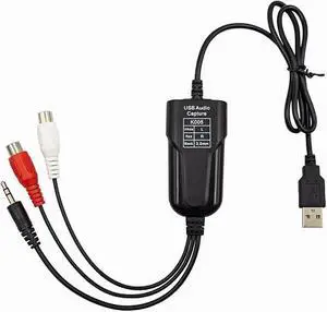 USB Audio Capture Card Grabber for Window 10/11/8/7 / 2000/XP and Vista, Seven,Audio Grabber for Vinyl Cassette Tapes,MD, Phono to Digital MP3 Converter from 3.5mm and R/L Audio Connector USB Audio Capture Card Grabber for Window 10/11/8/7 / 2000/XP and Vista, Seven,Audio Grabber for Vinyl Cassette Tapes,MD, Phono to Digital MP3 Converter from 3.5mm and R/L Audio Connector