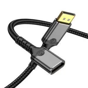3.3FT DisplayPort 2.1 Extension Cable, DP Male to Female Cable Supports 16K Ultra HD, 4K@144Hz High Refresh Rate for PC Monitor TV Projector 3.3FT DisplayPort 2.1 Extension Cable, DP Male to Female Cable Supports 16K Ultra HD, 4K@144Hz High Refresh Rate for PC Monitor TV Projector