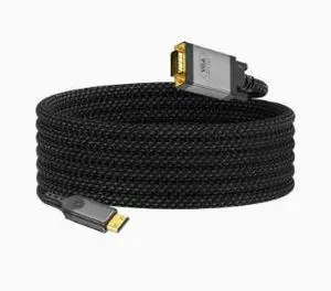 6.6FT Mini HDMI to VGA Cable, Mini HDMI Male to VGA Male Converter Adapter for Laptop Camera Projector Monitor TV, Durable Braided Cable 6.6FT Mini HDMI to VGA Cable, Mini HDMI Male to VGA Male Converter Adapter for Laptop Camera Projector Monitor TV, Durable Braided Cable