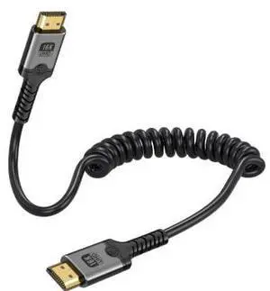 6.6FT HDMI 2.1 Coiled Cable 8K@60Hz, Retractable Flexible HDMI Male to Male Cable with Aluminum Alloy Shell for TV Camera Monitor 6.6FT HDMI 2.1 Coiled Cable 8K@60Hz, Retractable Flexible HDMI Male to Male Cable with Aluminum Alloy Shell for TV Camera Monitor