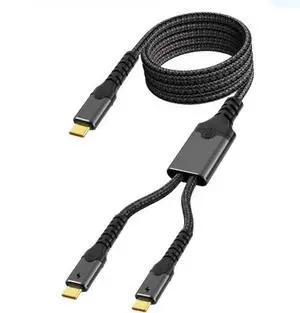 1.5M USB-C Hub Cable 140W PD Fast Charging, Dual USB-C Interface Multi-Function Cable with 60W Charging Support for Laptop Phone Tablet 1.5M USB-C Hub Cable 140W PD Fast Charging, Dual USB-C Interface Multi-Function Cable with 60W Charging Support for Laptop Phone Tablet