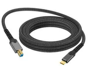 16.4FT USB-C to USB-B 3.0 Cable, Type-C Male to USB-B Printer Cable for Printer External Hard Drive Scanner with Gold-Plated Connector 16.4FT USB-C to USB-B 3.0 Cable, Type-C Male to USB-B Printer Cable for Printer External Hard Drive Scanner with Gold-Plated Connector