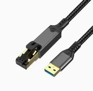 3.3FT USB 3.0 to RJ45 Gigabit Ethernet Adapter, USB Network Card 1000Mbps LAN Adapter with Aluminum Alloy Shell Braided Cable for Laptop PC 3.3FT USB 3.0 to RJ45 Gigabit Ethernet Adapter, USB Network Card 1000Mbps LAN Adapter with Aluminum Alloy Shell Braided Cable for Laptop PC
