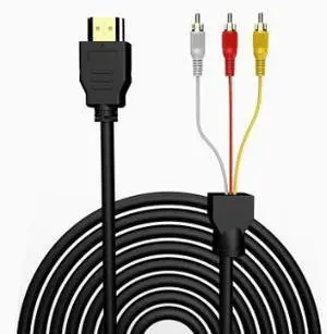 HDMI to 3RCA AV Cable 4.9FT, HDMI Male to RCA Composite Video Audio Cable Adapter for DVD Player HDTV Converter HDMI to 3RCA AV Cable 4.9FT, HDMI Male to RCA Composite Video Audio Cable Adapter for DVD Player HDTV Converter