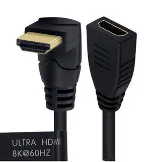 1.8M HDMI 2.1 Right Angle Extension Cable Male to Female, 8K@60Hz 4K@120Hz Ultra HD HDMI Adapter Cable 1.8M HDMI 2.1 Right Angle Extension Cable Male to Female, 8K@60Hz 4K@120Hz Ultra HD HDMI Adapter Cable