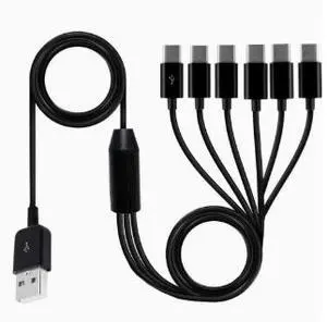 1.5M USB-A to 6-Port USB-C Charging Cable, 1 to 6 Type-C Splitter Cable Multi Device Charger Cord for Smartphones Tablets 1.5M USB-A to 6-Port USB-C Charging Cable, 1 to 6 Type-C Splitter Cable Multi Device Charger Cord for Smartphones Tablets