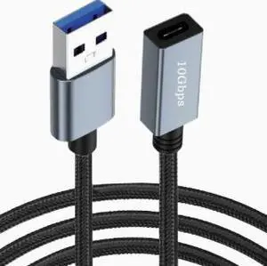 1.5M USB 3.2 Gen 2 Extension Cable USB-A Male to USB-C Female Adapter, 10Gbps High Speed Data Transfer Cable with Smart Chip 1.5M USB 3.2 Gen 2 Extension Cable USB-A Male to USB-C Female Adapter, 10Gbps High Speed Data Transfer Cable with Smart Chip