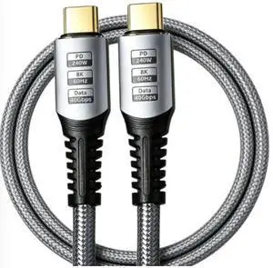 1.5M USB4 Type-C to Type-C Cable 240W PD Fast Charging, 40Gbps Data Transfer, 8K@60Hz Video, Thunderbolt 3/4 Compatible Braided Cable 1.5M USB4 Type-C to Type-C Cable 240W PD Fast Charging, 40Gbps Data Transfer, 8K@60Hz Video, Thunderbolt 3/4 Compatible Braided Cable