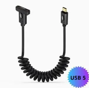 USB5 Type-C Spring Extension Cable Male to Female 80Gbps 240W PD Fast Charging 16K@144Hz Thunderbolt 4 Compatible Panel Mount Locking USB-C Cable USB5 Type-C Spring Extension Cable Male to Female 80Gbps 240W PD Fast Charging 16K@144Hz Thunderbolt 4 Compatible Panel Mount Locking USB-C Cable