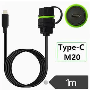 IP68 Waterproof USB-C 3.1 Panel Mount Extension Cable M20 Type-C Male to Female 10Gbps Data Fast Charging Cable for Industrial Outdoor Applications IP68 Waterproof USB-C 3.1 Panel Mount Extension Cable M20 Type-C Male to Female 10Gbps Data Fast Charging Cable for Industrial Outdoor Applications