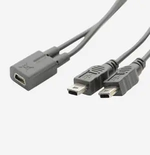 Mini USB 5Pin Female to Dual Mini USB 5Pin Male Splitter Cable for Dash Cam GPS Navigation Power Adapter 30cm Mini USB 5Pin Female to Dual Mini USB 5Pin Male Splitter Cable for Dash Cam GPS Navigation Power Adapter 30cm