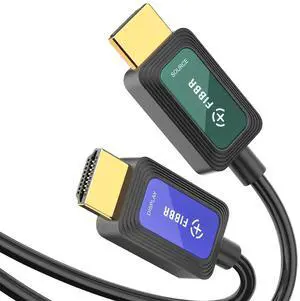 Fiber Optic HDMI Cable 50 ft 2.1 8K 48Gbps High Speed Supports 8K@60Hz 4K@120Hz, VRR, ALLM, eARC, HDR- Ultra Long Reliable Cable for Projector, Home Theater, Gaming (PS5/Xbox) Immune to Interference Fiber Optic HDMI Cable 50 ft 2.1 8K 48Gbps High Speed Supports 8K@60Hz 4K@120Hz, VRR, ALLM, eARC, HDR- Ultra Long Reliable Cable for Projector, Home Theater, Gaming (PS5/Xbox) Immune to Interference