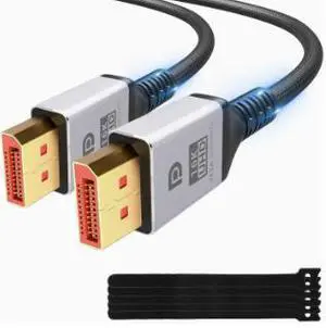 1M DisplayPort 2.1 Cable, DP40 UHBR10 High Speed Video Cable for PC Monitor, Graphics Card and Gaming Display 1M DisplayPort 2.1 Cable, DP40 UHBR10 High Speed Video Cable for PC Monitor, Graphics Card and Gaming Display