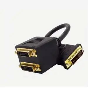 DVI Splitter Cable, 1 Male to 2 Female Adapter, 1080P HD Video Splitter Cable for PC Graphics Card, Monitor, Gaming Console DVI Splitter Cable, 1 Male to 2 Female Adapter, 1080P HD Video Splitter Cable for PC Graphics Card, Monitor, Gaming Console