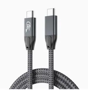 2.0M USB 3.2 Type-C to Type-C Cable, 20Gbps High Speed Data Transfer Cable with 240W PD Fast Charging, 4K@60Hz Video Support, E-Marker Chip 2.0M USB 3.2 Type-C to Type-C Cable, 20Gbps High Speed Data Transfer Cable with 240W PD Fast Charging, 4K@60Hz Video Support, E-Marker Chip
