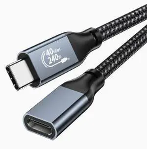 0.3M USB4 Type-C Extension Cable, 40Gbps High Speed Data Transfer Cable with 240W PD Charging, 5K@60Hz Video Support, USB-C Male to Female Extender 0.3M USB4 Type-C Extension Cable, 40Gbps High Speed Data Transfer Cable with 240W PD Charging, 5K@60Hz Video Support, USB-C Male to Female Extender