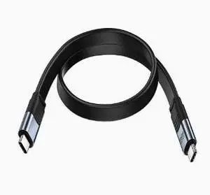 0.2M USB4 Flat Type-C to Type-C Cable, 40Gbps High Speed Data Cable with 240W PD Fast Charging, 8K@60Hz Video Support, E-Marker Chip, USB4 M/M Cable 0.2M USB4 Flat Type-C to Type-C Cable, 40Gbps High Speed Data Cable with 240W PD Fast Charging, 8K@60Hz Video Support, E-Marker Chip, USB4 M/M Cable