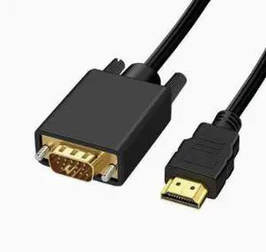 1.8M HDMI to VGA Adapter Cable, HDMI Male to VGA Male Video Converter Cable for Laptop, PC, Monitor, Projector and TV Display 1.8M HDMI to VGA Adapter Cable, HDMI Male to VGA Male Video Converter Cable for Laptop, PC, Monitor, Projector and TV Display