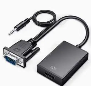 VGA Male to HDMI Female Adapter Converter with Audio Support, 1080P HD Video Converter Cable for Laptop, PC, Monitor and Projector VGA Male to HDMI Female Adapter Converter with Audio Support, 1080P HD Video Converter Cable for Laptop, PC, Monitor and Projector