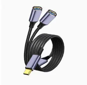 1.2M USB Type-C 2.0 Extension Cable, USB-C Splitter Cable 2-in-1 Multi-Function Adapter for Charging and Data Transfer 1.2M USB Type-C 2.0 Extension Cable, USB-C Splitter Cable 2-in-1 Multi-Function Adapter for Charging and Data Transfer